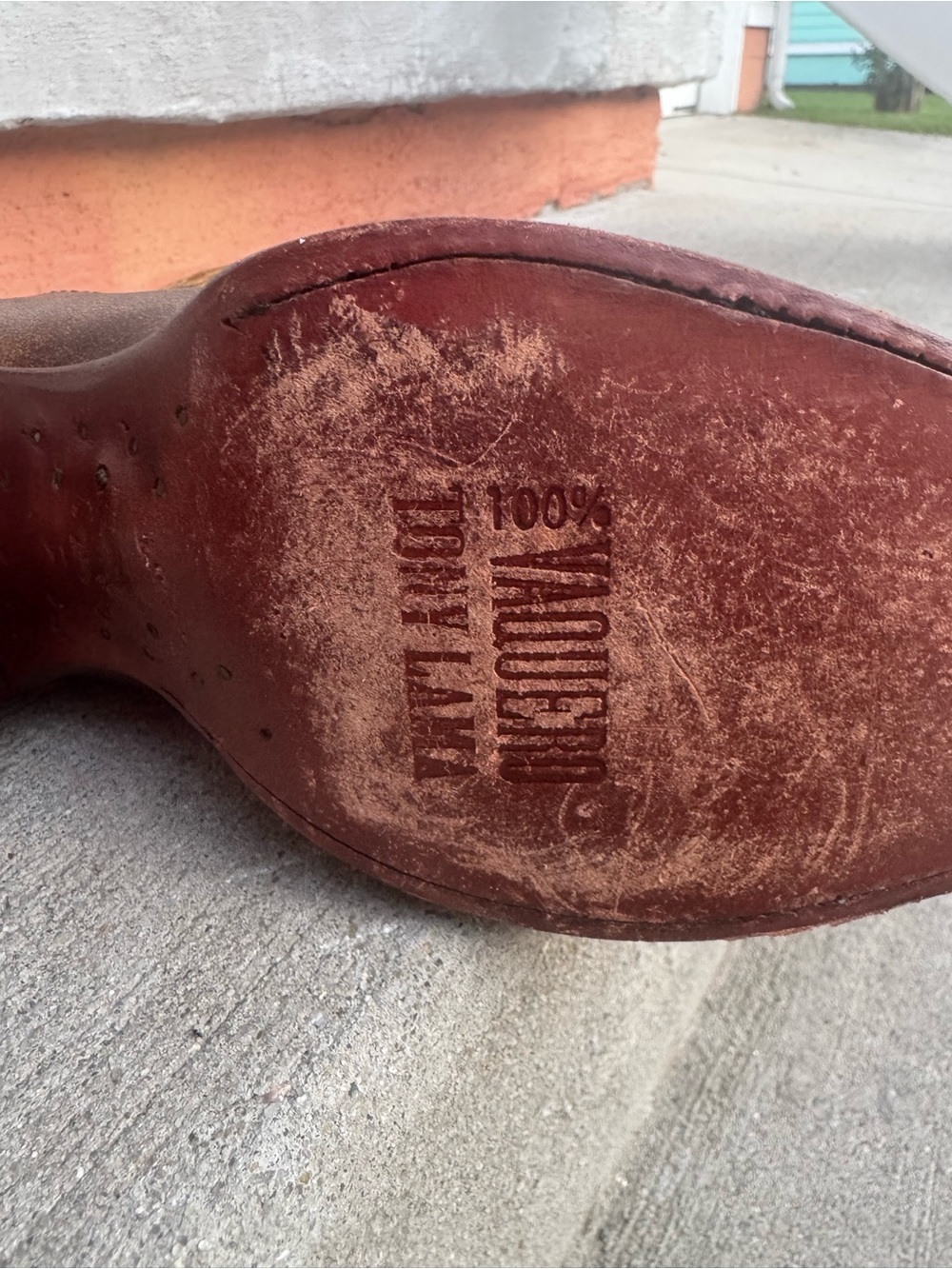 Tony Lama Bark Santa Fe Brown Leather Wingtip Western Cowgirl Boots 8B VF6004 - Picture 8 of 11